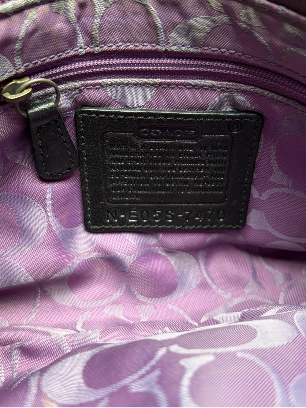 COACH Hamptons Suede Soft Demi #7470 Aubergine Vintage Y2K Baguette Shoulder Bag - Picture 4 of 16